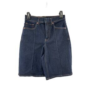 Express 90s Super High Rise Bermuda Shorts Womens 2 Dark Wash Denim Used